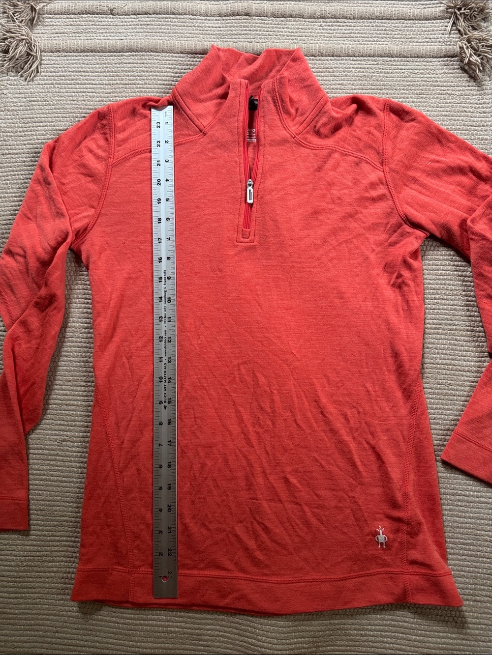 Smartwool zip top 250 merino wool base layer 1/4 zip coral sunset women’s M NEW - Picture 5 of 9